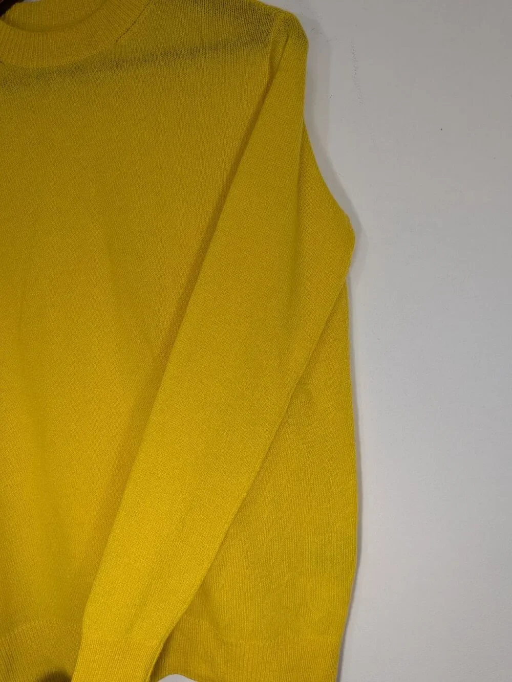 The Elder Statesman 100% Cashmere Crewneck Sweater Yellow Men’s XS
